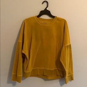 Yellow velvet sweater